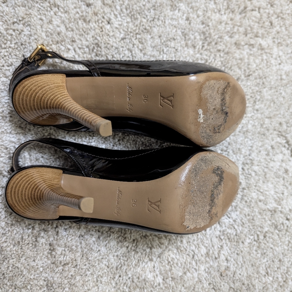 Louis Vuitton Patent Saint Honore Slingback Pumps - 36 EUC - Picture 5 of 9